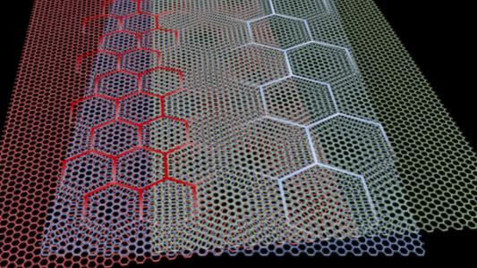 A 3d image of a hexagonal mesh on a black background.